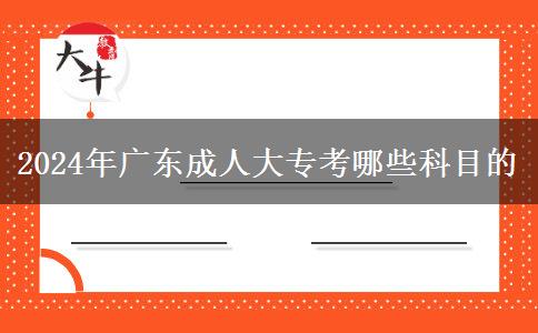 2024年广东成人大专考哪些科目
