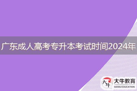 广东成人高考专升本考试时间2024年