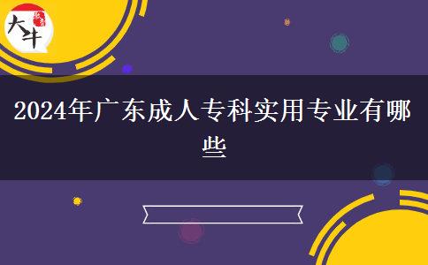 2024年广东成人专科实用专业有哪些