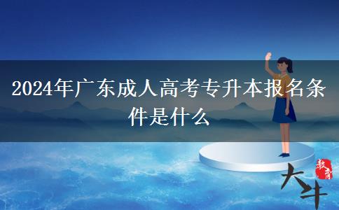 2024年广东成人高考专升本报名条件是什么