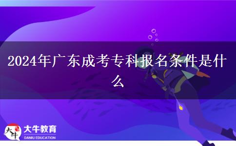 2024年广东成考专科报名条件是什么