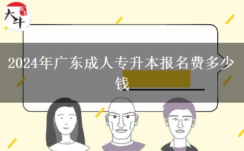 2024年广东成人专升本报名费多少钱