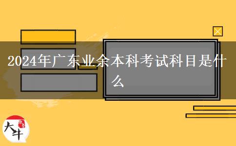 2024年广东业余本科考试科目是什么