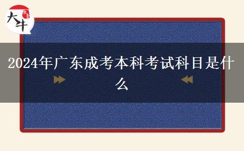 2024年广东成考本科考试科目是什么