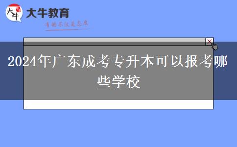 2024年广东成考专升本可以报考哪些学校