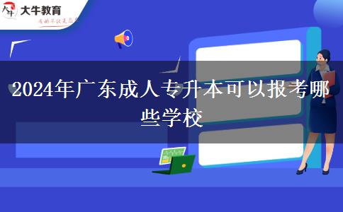 2024年广东成人专升本可以报考哪些学校