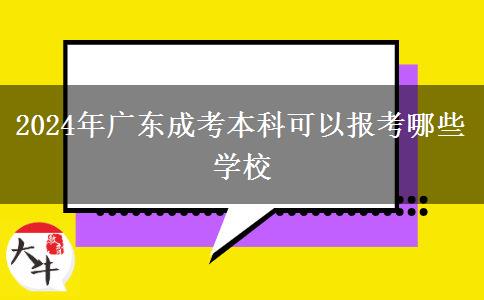 2024年广东成考本科可以报考哪些学校
