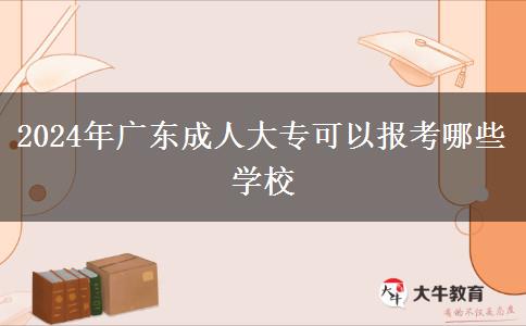 2024年广东成人大专可以报考哪些学校