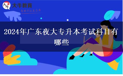 2024年广东夜大专升本考试科目有哪些