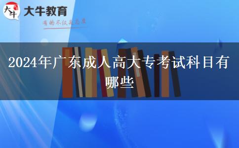 2024年广东成人高大专考试科目有哪些