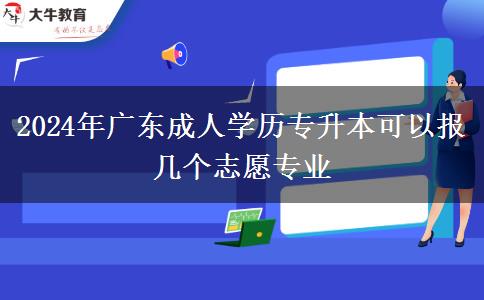 2024年广东成人学历专升本可以报几个志愿专业