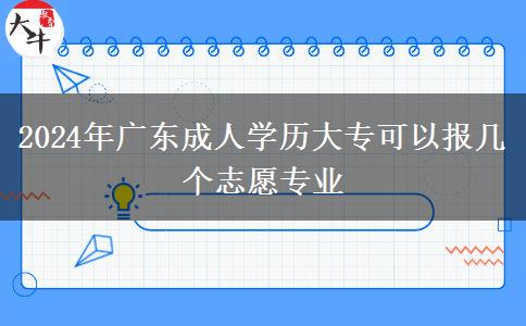 2024年广东成人学历大专可以报几个志愿专业