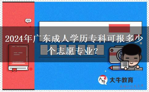 2024年广东成人学历专科可报多少个志愿专业？
