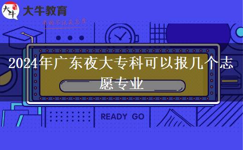 2024年广东夜大专科可以报几个志愿专业