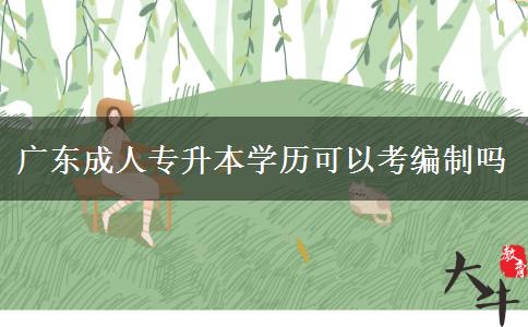 广东成人专升本学历可以考编制吗