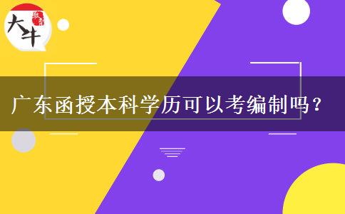 广东函授本科学历可以考编制吗？
