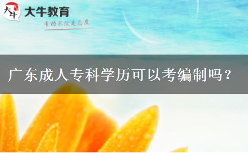 广东成人专科学历可以考编制吗？