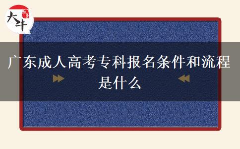 广东成人高考专科报名条件和流程是什么