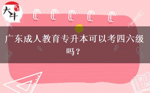 广东成人教育专升本可以考四六级吗？