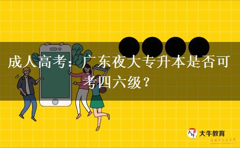 成人高考：广东夜大专升本是否可考四六级？