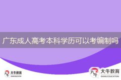 广东成人高考本科学历可以考编制吗