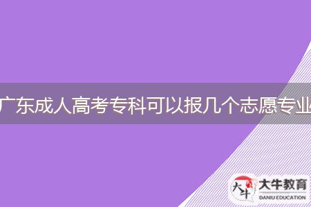 广东成人高考专科可以报几个志愿专业