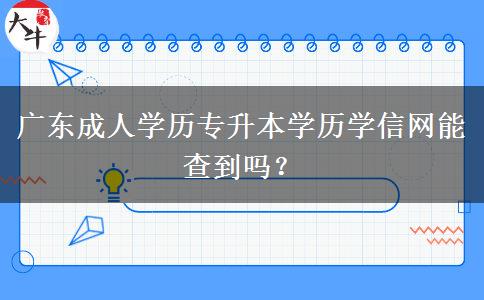 广东成人学历专升本学历学信网能查到吗？