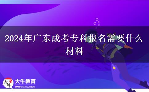 2024年广东成考专科报名需要什么材料