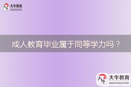 成人教育毕业属于同等学力吗？