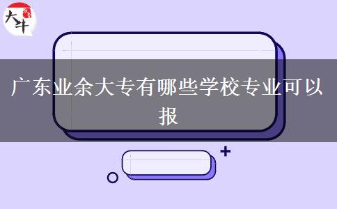 广东业余大专有哪些学校专业可以报