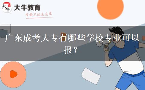 广东成考大专有哪些学校专业可以报？