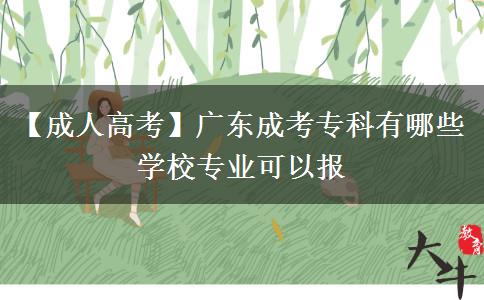 【成人高考】广东成考专科有哪些学校专业可以报
