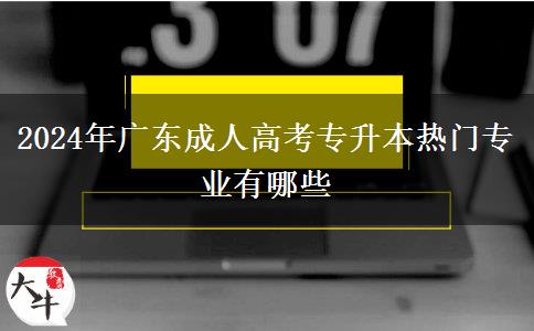 2024年广东成人高考专升本热门专业有哪些