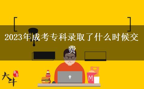 2023年成考专科录取了什么时候交费