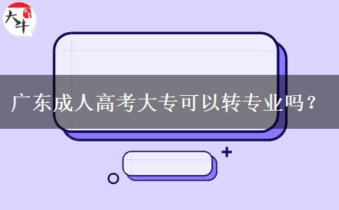 广东成人高考大专可以转专业吗？