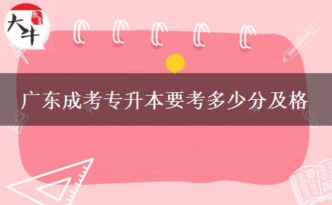 广东成考专升本要考多少分及格