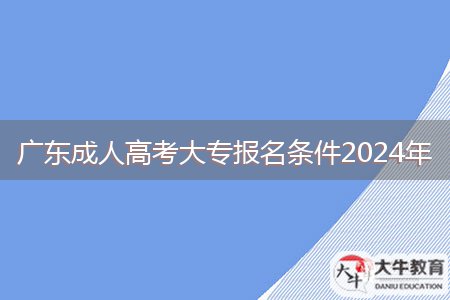 广东成人高考大专报名条件2024年
