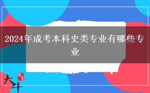 2024年成考本科史类专业有哪些专业