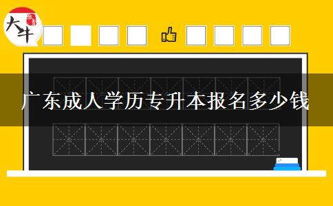 广东成人学历专升本报名多少钱