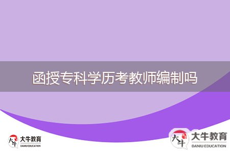 函授专科学历考教师编制吗