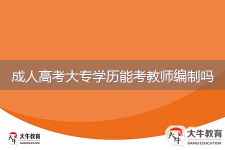 成人高考大专学历能考教师编制吗