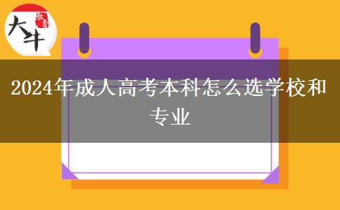 2024年成人高考本科怎么选学校和专业