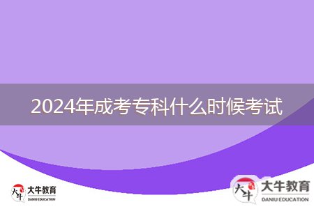 2024年成考专科什么时候考试