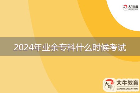 2024年业余专科什么时候考试