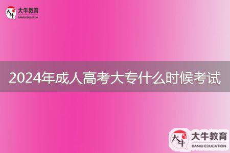 2024年成人高考大专什么时候考试