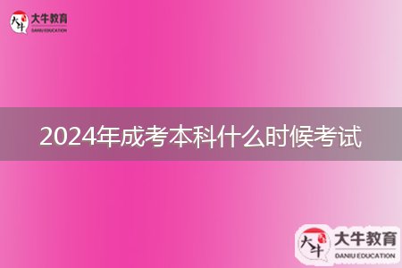 2024年成考本科什么时候考试
