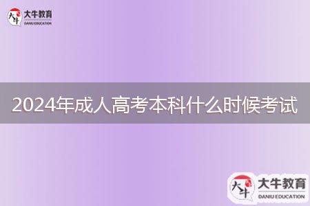 2024年成人高考本科什么时候考试