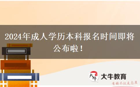 2024年成人学历本科报名时间即将公布啦！