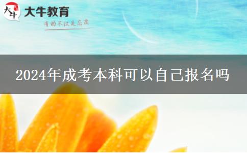 2024年成考本科可以自己报名吗