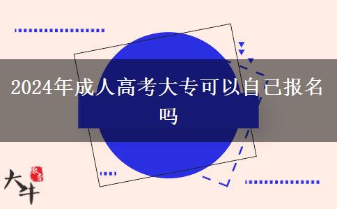 2024年成人高考大专可以自己报名吗